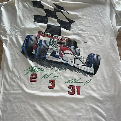 Vintage Marlboro Shirt Mens XL  White 90s Pocket F1 Racing Race Car Formula One • $30