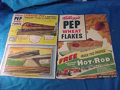 1954 KELLOGGS PEP Cereal Box 3D PANORAMIC TRAIN PREMIUM W BOX PANELS • $9.95