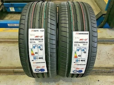 X2 225/40zr18 92y Xl Nankang As-2+ Quality Tyres Amazing (a)  Wet Grip 225 40 18 • £138.95