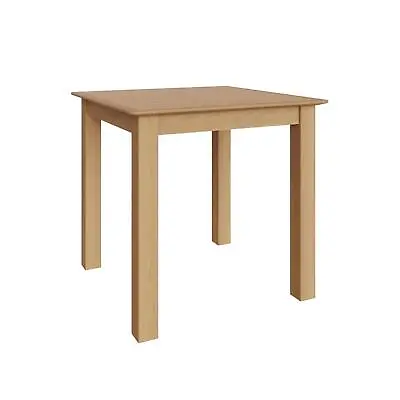 Square Dining Table 80cm Oak Veneer Kitchen Furniture Natural Oak • £199.95