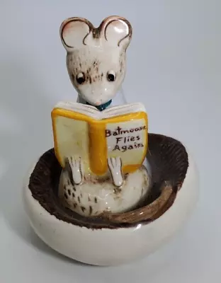 Kitty MacBride Mouse In A Mushroom Reading 'Batmouse Flies Again' Figurine • $45.95