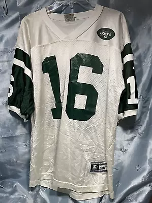 Vintage New York Jets VINNY TESTAVERDE #16 White Starter Size 48 MENS JERSEY • $75