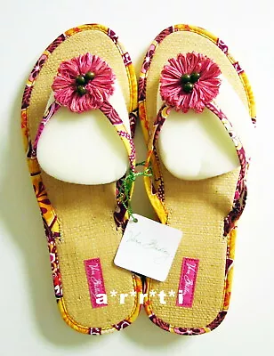 Vera Bradley Straw Sandals Bali Gold NWT Size Large (9-10) • $28