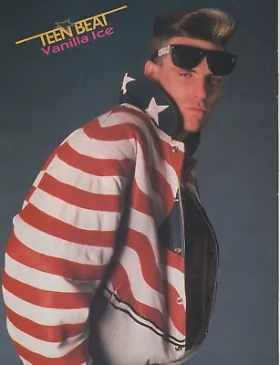 Vanilla Ice American Flag Jacket Pinup Chesney Hawkes Blonde Boy Picture Photo • $4