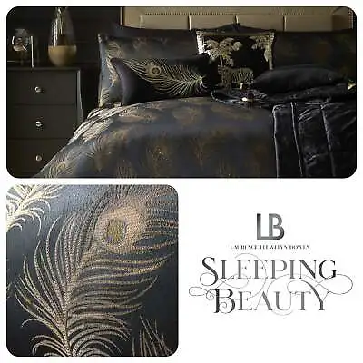 Laurence Llewelyn-Bowen DANDY Luxury Bedding Duvet Set Black Gold Feather Soft • £14.95