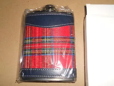 Brand New Tartan  Stainless Steel 8oz Hip Flask - GREAT GIFT !! New Uk Seller • £5.49