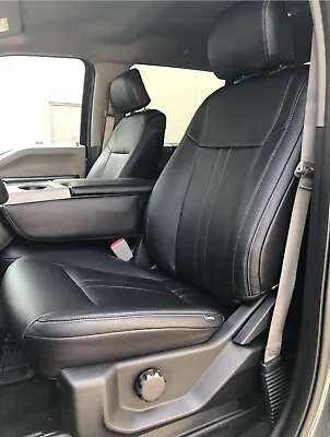 NEW 2015-20 Ford F-150 XLT SuperCrew Black Leather Seat Replacement Covers  • $739.94