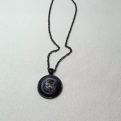 $5 • Buy Purple Black Pentagram Thick Bubble Pendant Chain Necklace