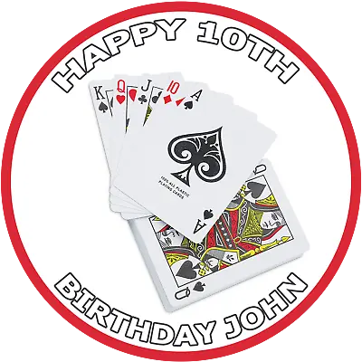 Playing Cards Edible Icing Cake Topper 7.5 Inches Set 2 • £4.99