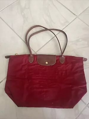 LONGCHAMP Le Pliage Burgundy Tote BAG PURSE  Shopping  Modele Depose • $30