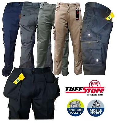 £19.99 • Buy Men's Tuff Stuff Pro Work Trouser Knee Pad & Pouch Nail Pockets  Cargo Combat