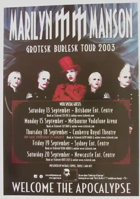 Marilyn Manson Original Tour Poster • $55