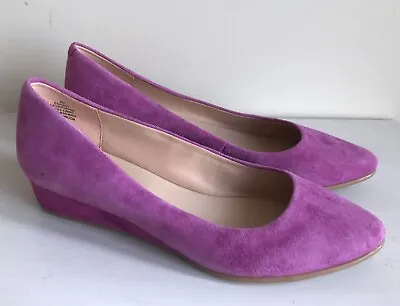 £42.65 • Buy E360 Easy Spirit  Women's 9M Avery Low Wedge Pumps Shoes Magenta Pink Suede NEW