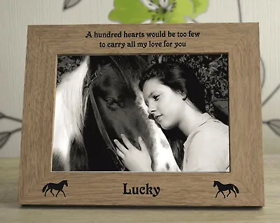 Horse Lovers Personalised Engraved Wooden Photo Frame Memorial Keepsake Gift • £10.99