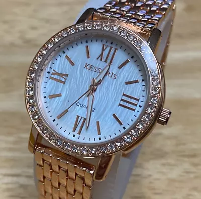 Unused Express Lady Rose Gold Tone Rhinestone Analog Quartz Watch~New Battery • $22.99