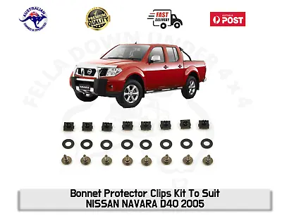 Bonnet Protector Fitting Kit Clips Brackets To Suit NISSAN NAVARA D40 2005-2015 • $31.49