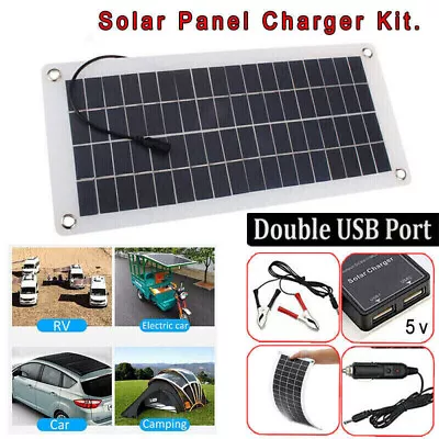 100W Solar Panel Kit 12 Volt Trickle Battery Charger For Car Van Caravan Boat UK • £15.95