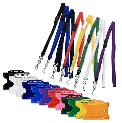 £1.22 • Buy Plastic ID Card Badge Holder  & Neck Strap Lanyard With Metal Clip - Free P&P
