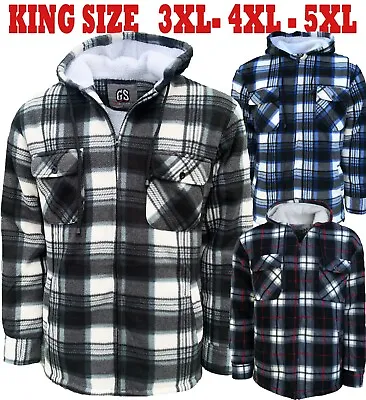 £16.99 • Buy Mens Padded Shirt Sherpa Fur Lined Lumberjack Flannel Work Jacket Warm Thick Top