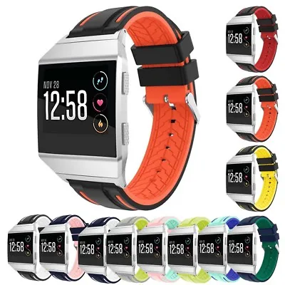 StrapsCo Racing Stripe Rubber Watch Strap Band For Fitbit Ionic • $33.70