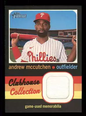 2020 Topps Heritage High Clubhouse Relic Andrew McCutchen Phillies Jersey White  • $4.65