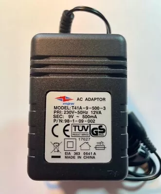 UK MPW AC/AC POWER ADAPTER 230V AC INPUT 9V AC OUTPUT 500mA • £10.99