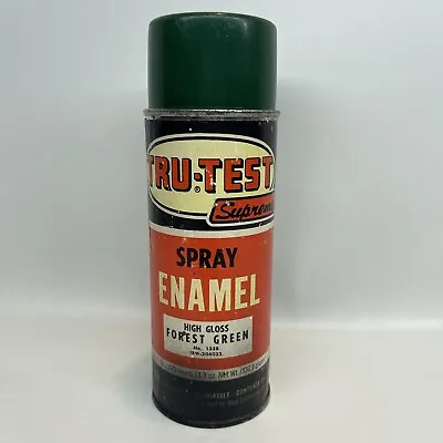 Vintage Tru-Test Supreme Spray Paint Can Paper Label Forrest Green 1/2 Full READ • $19.79