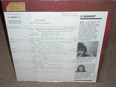 JOHN FOGERTY Mary Turner Off The Record ( Rock ) 2lp Westwood One • $60