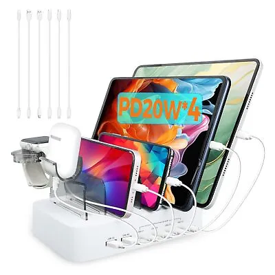 USB C Charging Station For Multiple Devices Apple100W 4 PD And 2 USB Family ... • $52.19