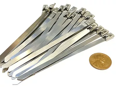 30 Pieces Stainless Steel Metal Cable Zip Ties Strap Locking Exhaust Header C39 • $11.50