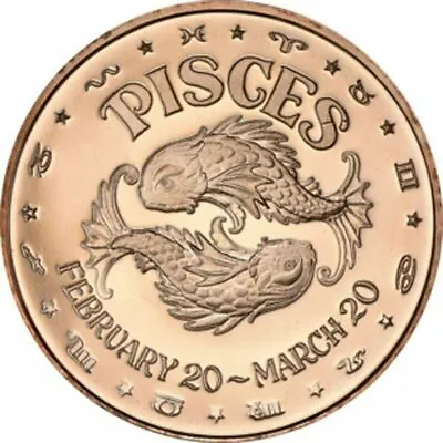 1 Oz Copper Round - Pisces • $2.75