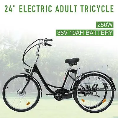 Three-Wheeled Bicycle  24  250W F36V 10AH Lithium Battery W/Basket • $596.99