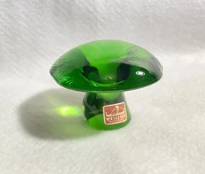 Vintage Viking Green Glass Mushroom Paperweight 2 5/8 X 3  • $175