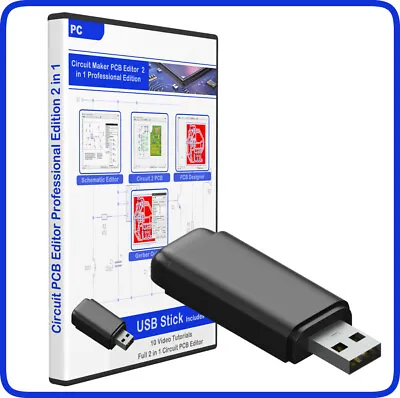 Electronic Circuit PCB Design Software Pro Edition CAD Workshop 1 PC USB Stick • £19.87