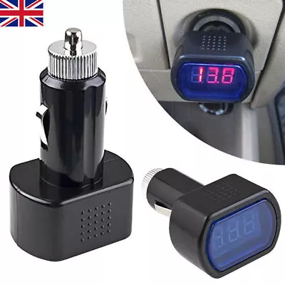 LED Car Van 12V 24V Battery Volt Voltage Meter Monitor Gauge Cigar Lighter Plug • £4.73