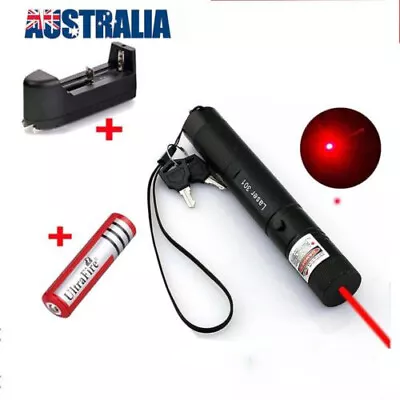 1mW 650nm Red Laser Pointer Pen Visible Beam Light Lazer + Battery + Charger • $21.89