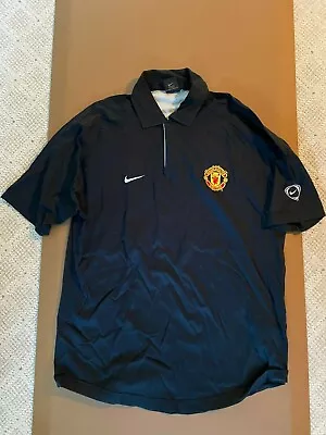Nike Manchester United Football Soccer Team Polo Black Size L • $25