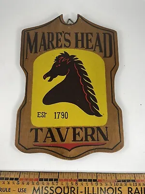Pub Sign Wooden Vintage Mare's Head Tavern • $13