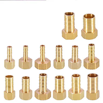 £1.91 • Buy 1/8 -3/8  BSP Taper Thread X Hose Tail Barb Female Brass Fittings Fuel Gas Water