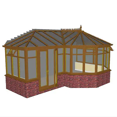 DIY LIGHT OAK  P-SHAPED  CONSERVATORY  6.0m X 4.0m NEW ***ALL SIZES AVAILABLE*** • £10292.50