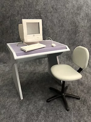 VTG American Girl 1996 Mini Macintosh Toy Computer Desk Chair Mac Pleasant Apple • $59.95