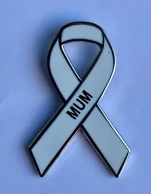 **NEW** Lung Cancer ' MUM ' Awareness Ribbon Enamel Badge / Brooch. • £3.99