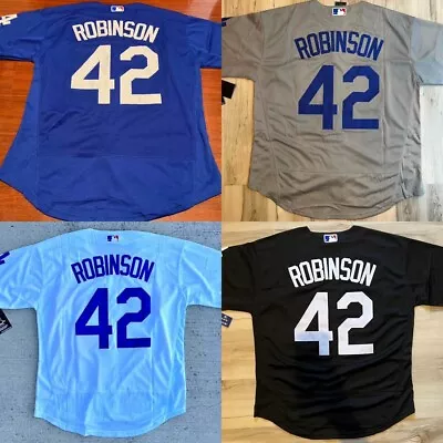 Jackie Robinson #42 Brooklyn Men's Gray/White/Black/Blue Unsigned Jersey • $34.97