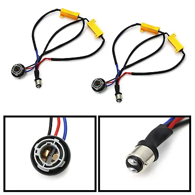 1157 2057 LED Turn Signal/Brake Light Hyper Flash/Bulb Out Fix Wiring Adapters • $23.39