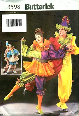 B3598 Sewing Pattern Men's Misses' Pierot Clown Cirque Du Soleil Costume Sz L-XL • $15.95