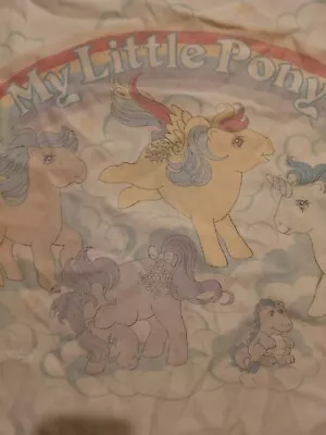 Vintage 1984 My Little Pony Pillow Case Hasbro Industries Unicorn Rainbow • $40