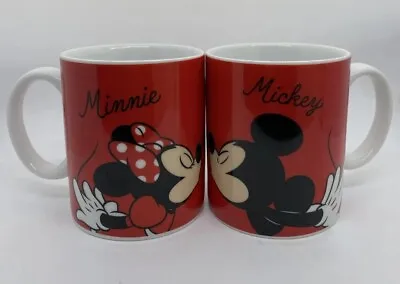 Disney Mickey Mouse Minnie Mouse Mug Set X 2 Rare Collectable Large Cups Red • £19.99