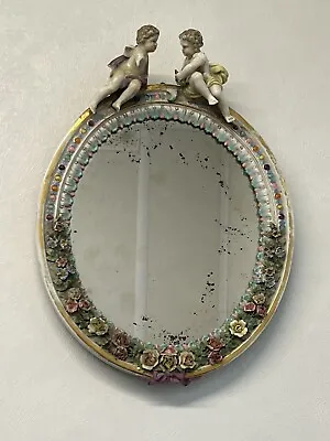 £120 • Buy Antique Victorian 19th Century Porcelain Framed Mercury Distressed Wall Mirror .