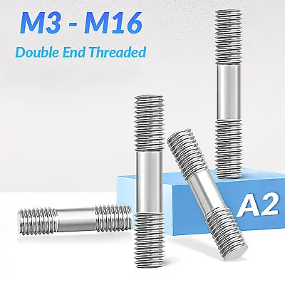 M3 - M16 Double End Threaded Stud Bar Rod Bolts 304 (A2) Stainless Steel Screws • £2.22