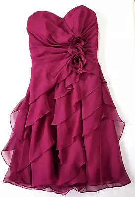 Impression Bridal Maroon Party Bridesmaid Prom Dress Womens Size 6 Strapless • $24.99